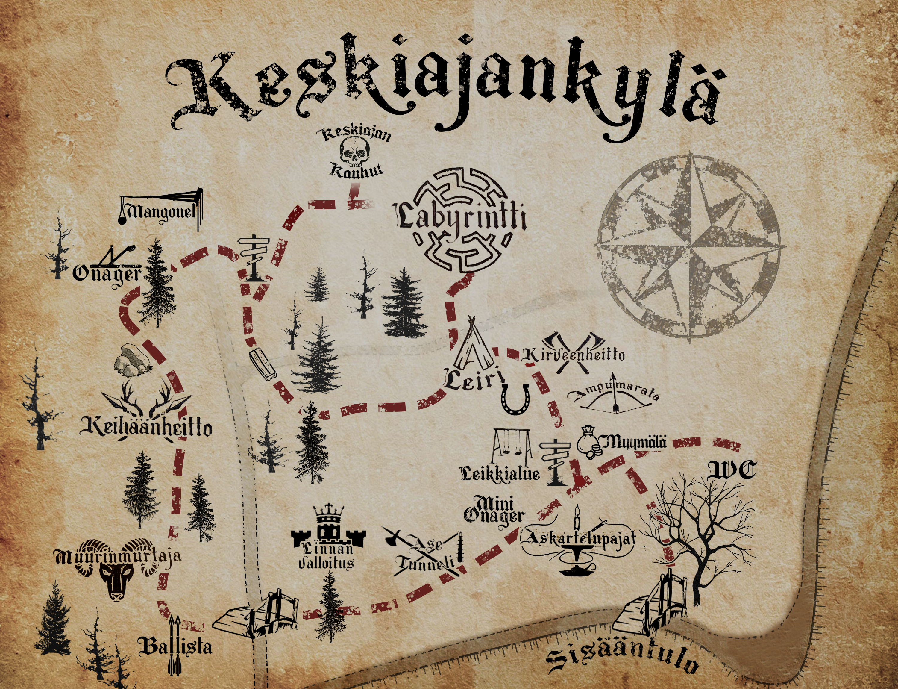 Keskiajankylän kartta